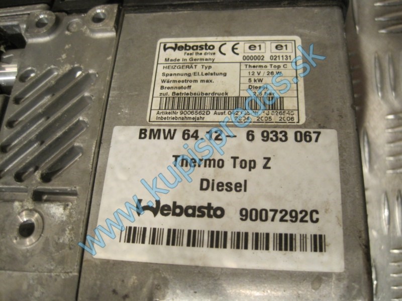 Nezávislé kúrenie Webasto BMW 7 E65 3.0 DIESEL  